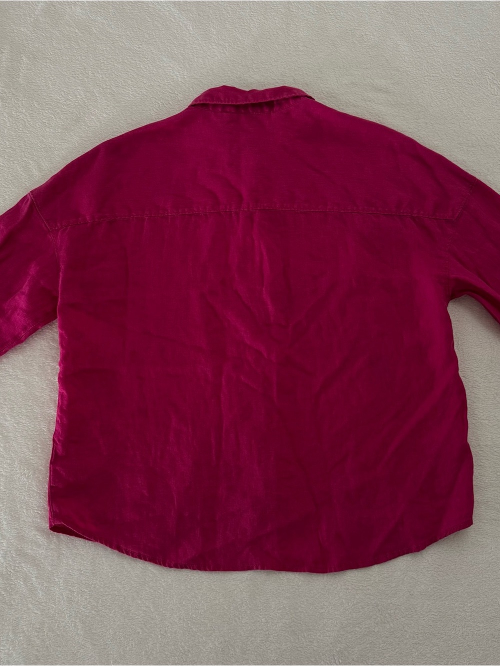 Rachel Zoe Women's Large
Magenta Pink 100% Linen
Boxy Button Down Shirt
Summer - Picture 6 of 8